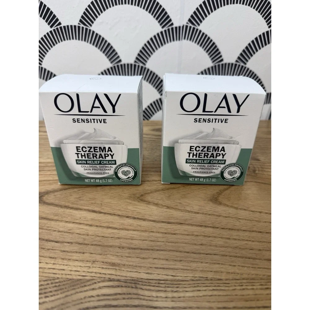 2-Pack Olay Sensitive Eczema Therapy Skin Relief Cream Colloidal Oatmeal 1.7 oz